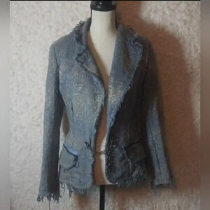 The People of the Labyrinths Tweed Distressed Jacket Blazer Size S